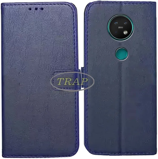 Blue_Artificial_Leather_Nokia_7.2_Flip_Cover