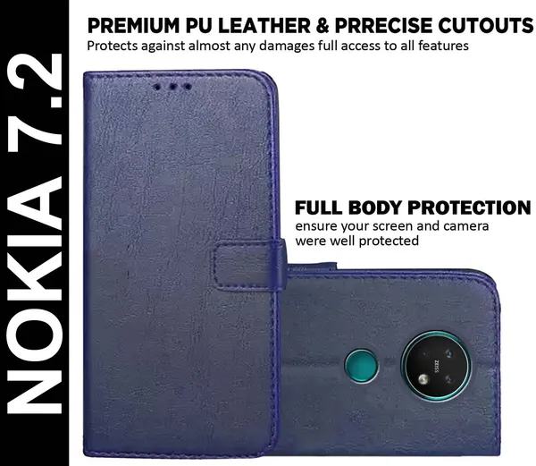 Blue_Artificial_Leather_Nokia_7.2_Flip_Cover