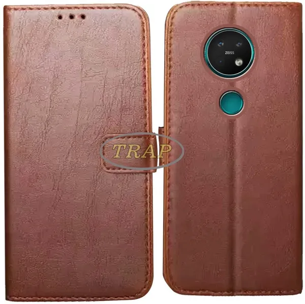 Brown_Artificial_Leather_Nokia_7.2_Flip_Cover