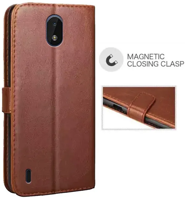 Brown_Artificial_Leather_Nokia_C01_Plus_Back_Cover