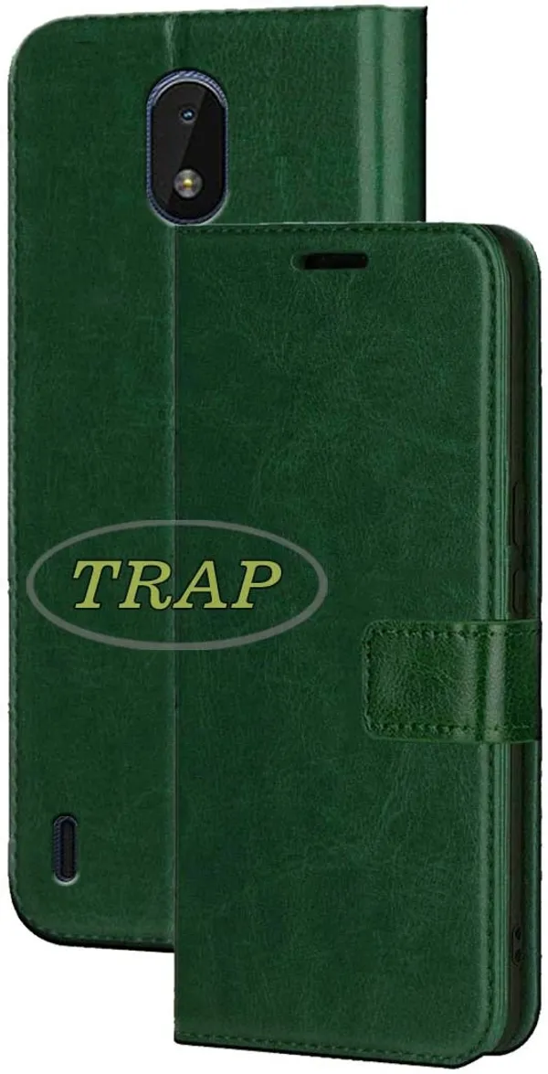 Green_Artificial_Leather_Nokia_C01_Plus_Back_Cover