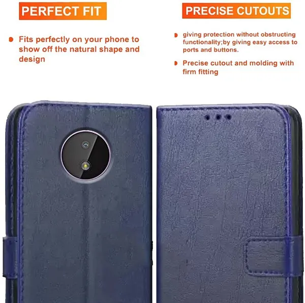 Blue_Artificial_Leather_Nokia_C10_Flip_Cover