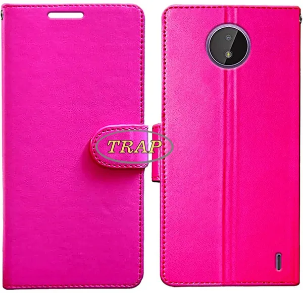 Pink_Artificial_Leather_Nokia_C10_Back_Cover