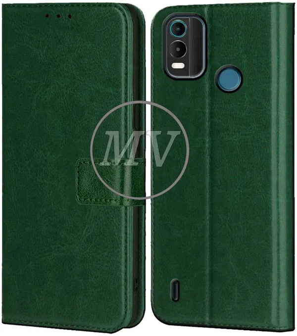 Green_Artificial_Leather_Nokia_C21_Plus_Back_Cover