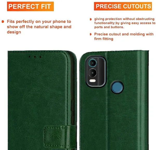 Green_Artificial_Leather_Nokia_C21_Plus_Back_Cover
