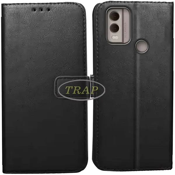 Black_Artificial_Leather_Nokia_C22_Back_Cover