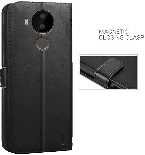 Black_Artificial_Leather_Nokia_C30_Back_Cover