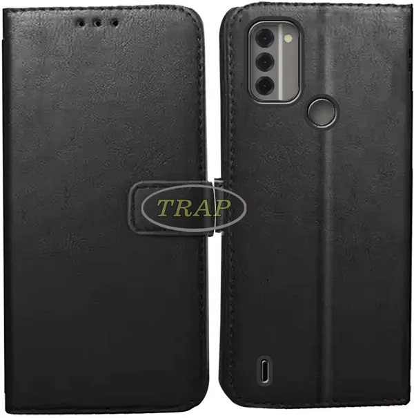 Black_Artificial_Leather_Nokia_C31_Back_Cover