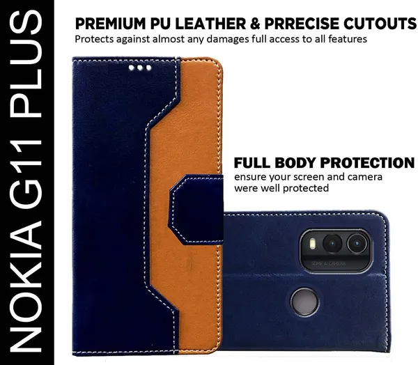 Multicolor_Artificial_Leather_Nokia_G11_PLUS_Back_Cover