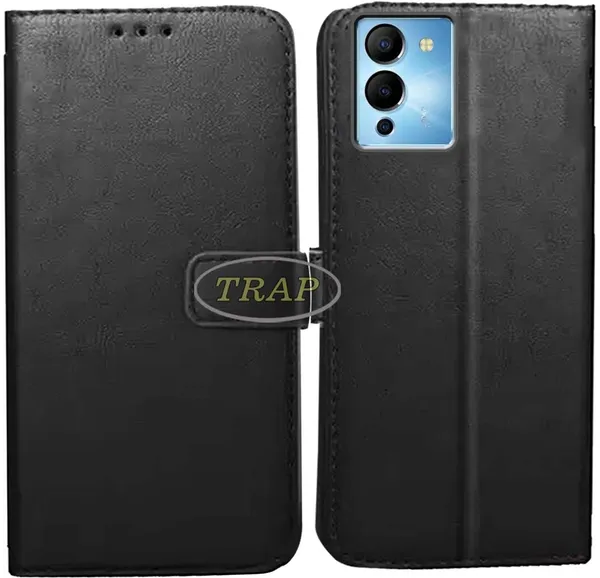 Black_Artificial_Leather_Infinix_Note_12_Turbo_Back_Cover