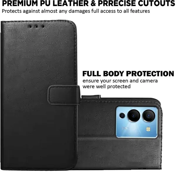 Black_Artificial_Leather_Infinix_Note_12_Turbo_Back_Cover