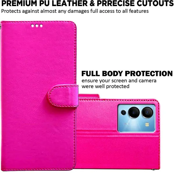 Pink_Artificial_Leather_Infinix_Note_12_Turbo_Back_Cover