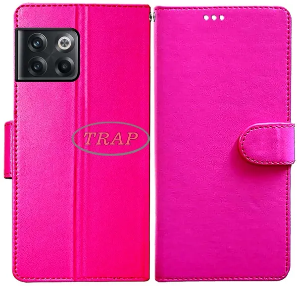 Pink_Artificial_Leather_OnePlus_10T_Back_Cover