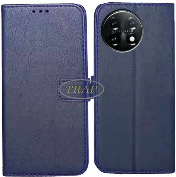 Blue_Artificial_Leather_OnePlus_11_Back_Cover