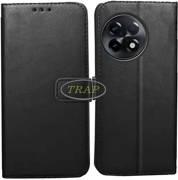 Black_Artificial_Leather_OnePlus_11R_Back_Cover