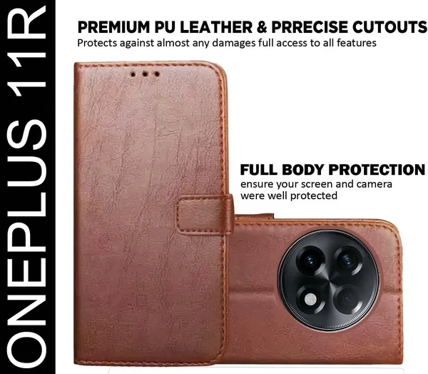 Brown_Artificial_Leather_OnePlus_11R_Back_Cover