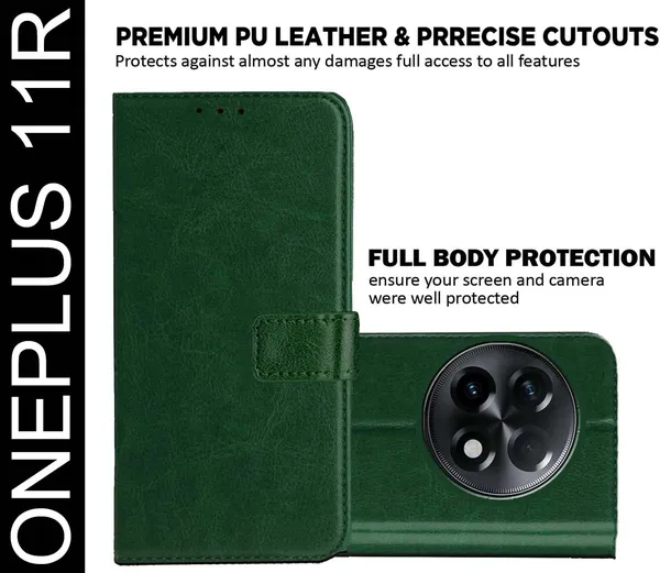 Green_Artificial_Leather_OnePlus_11R_Back_Cover
