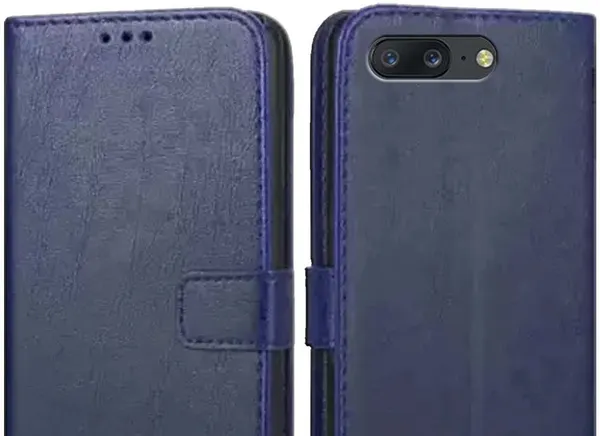 Blue_Leather_OnePlus_5_Flip_Cover