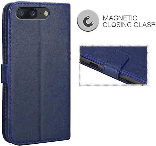 Blue_Leather_OnePlus_5_Flip_Cover