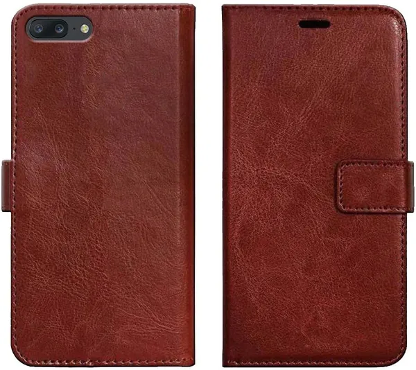 Brown_Leather_OnePlus_5_Flip_Cover