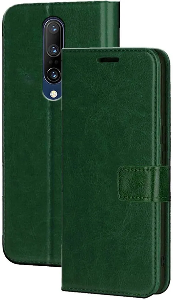 Green_Artificial_Leather_OnePlus_7_Pro_Flip_Cover