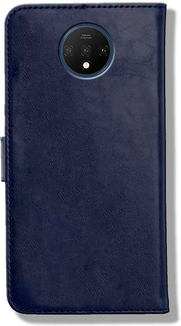 Blue_Leather_OnePlus_7T_Flip_Cover