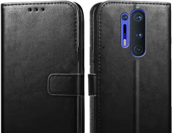 Black_Leather_OnePlus_8_Pro_Flip_Cover