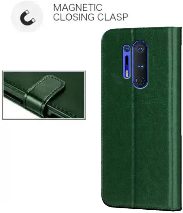 Green_Artificial_Leather_OnePlus_8_Pro_Flip_Cover