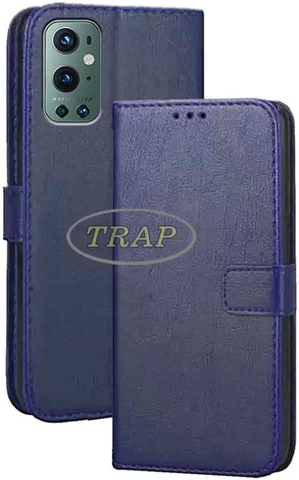 Blue_Artificial_Leather_OnePlus_9_Pro_Flip_Cover