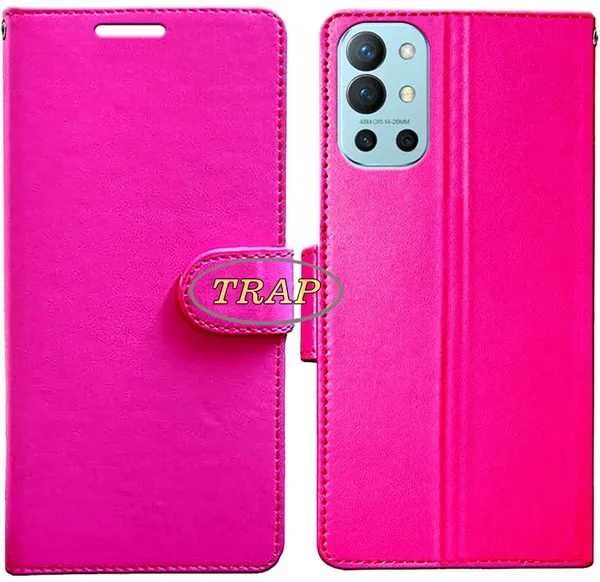 Pink_Artificial_Leather_OnePlus_9R_Back_Cover