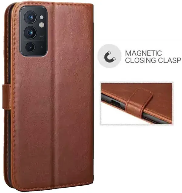 Brown_Artificial_Leather_OnePlus_9RT_Back_Cover