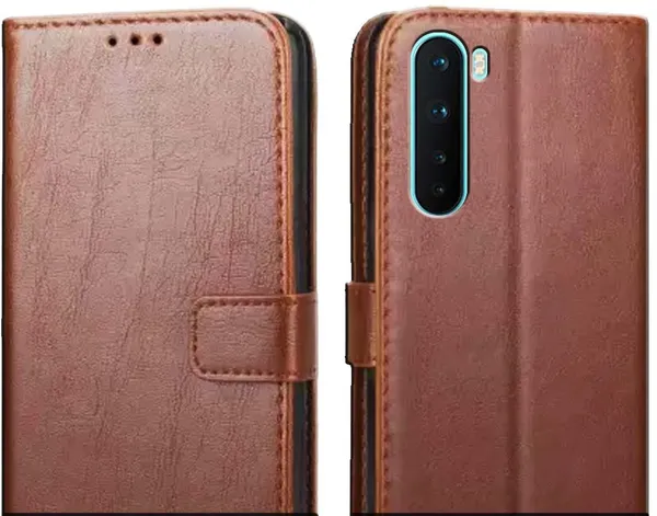 Brown_Leather_OnePlus_Nord_Flip_Cover