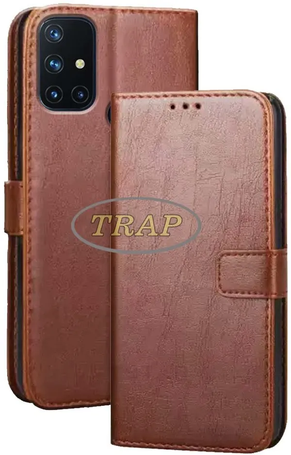 Brown_Artificial_Leather_OnePlus_Nord_N10_5G_Flip_Cover