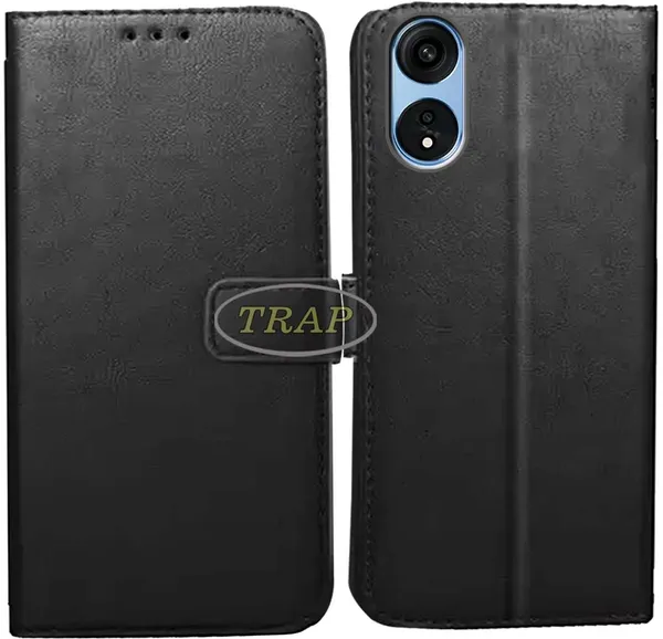 Black_Artificial_Leather_Oppo_A1_Pro_Back_Cover