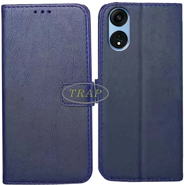 Blue_Artificial_Leather_Oppo_A1_Pro_Back_Cover