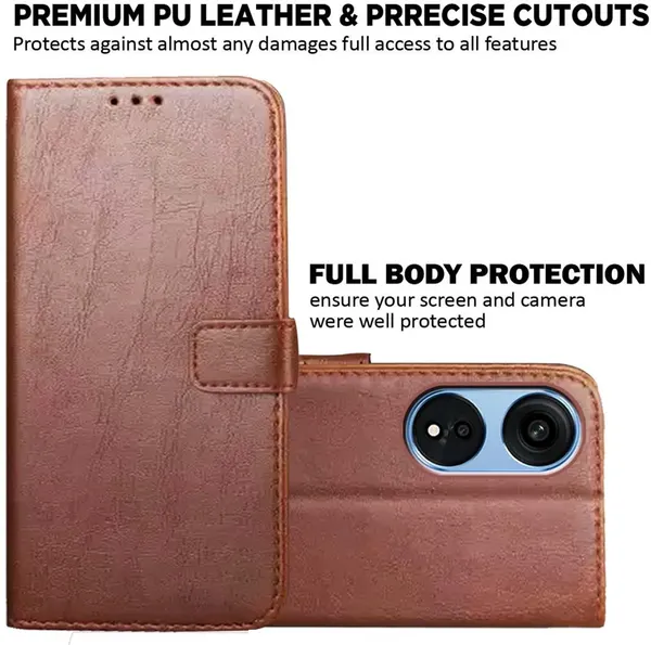 Brown_Artificial_Leather_Oppo_A1_Pro_Back_Cover