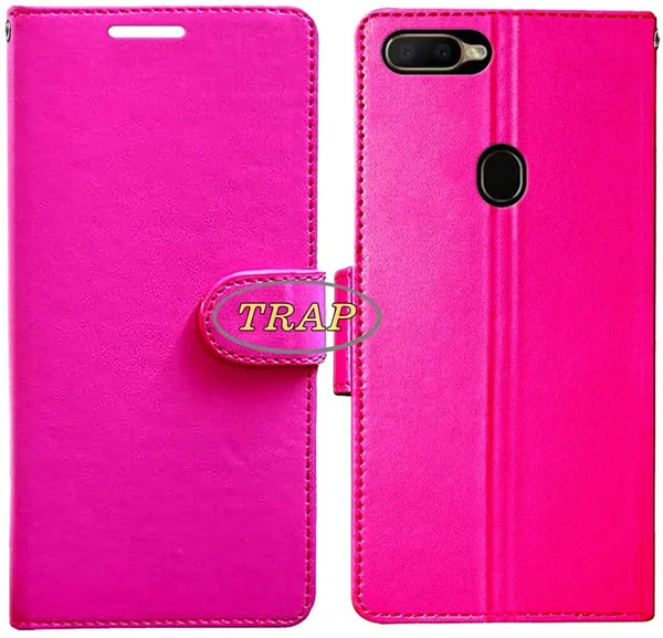 Pink_Artificial_Leather_Oppo_A12_Back_Cover