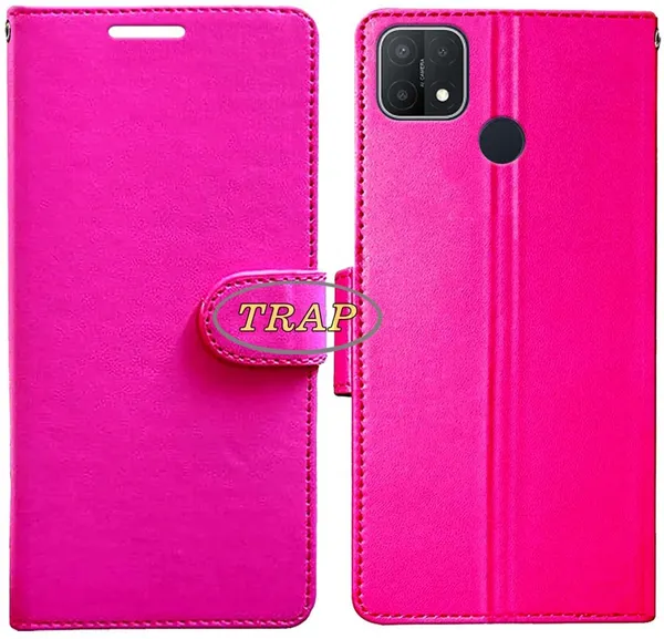 Pink_Artificial_Leather_Oppo_A15S_Back_Cover