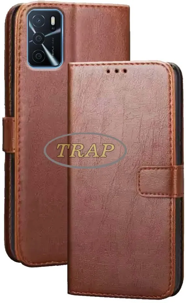 Brown_Artificial_Leather_Oppo_A16_Back_Cover