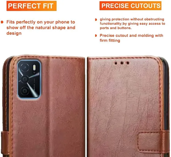 Brown_Artificial_Leather_Oppo_A16_Back_Cover