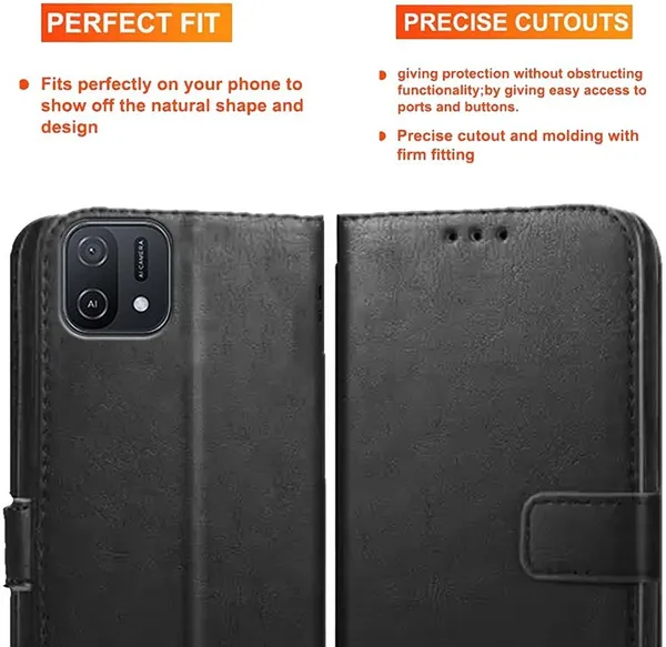 Black_Artificial_Leather_Oppo_A16E_Back_Cover