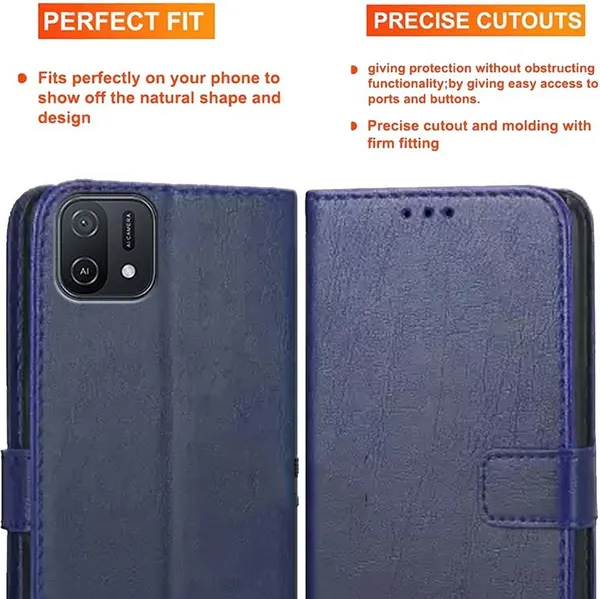 Blue_Artificial_Leather_Oppo_A16E_Back_Cover