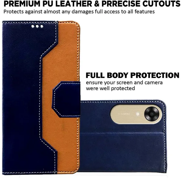 Multicolor_Artificial_Leather_Oppo_A17K_Back_Cover