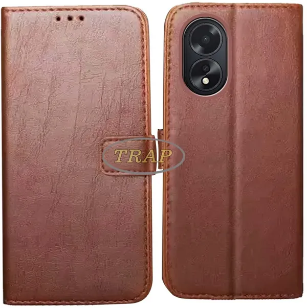 Brown_Artificial_Leather_Oppo_A18_Back_Cover