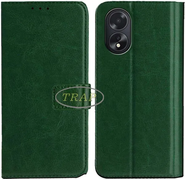 Green_Artificial_Leather_Oppo_A18_Back_Cover