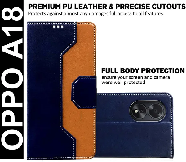 Multicolor_Artificial_Leather_Oppo_A18_Back_Cover
