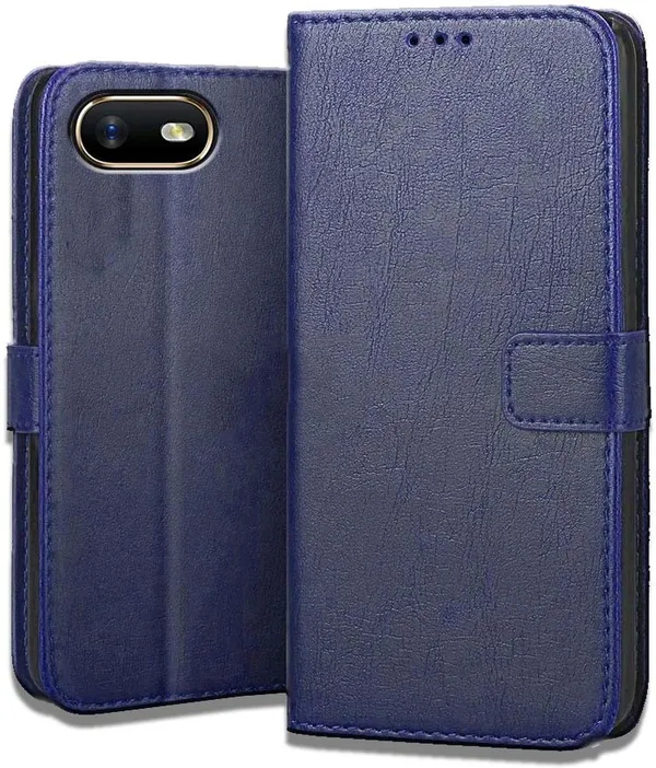 Blue_Leather_Oppo_A1K_Flip_Cover