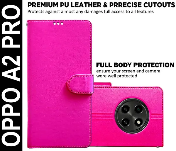 Pink_Artificial_Leather_Oppo_A2_Pro_Back_Cover