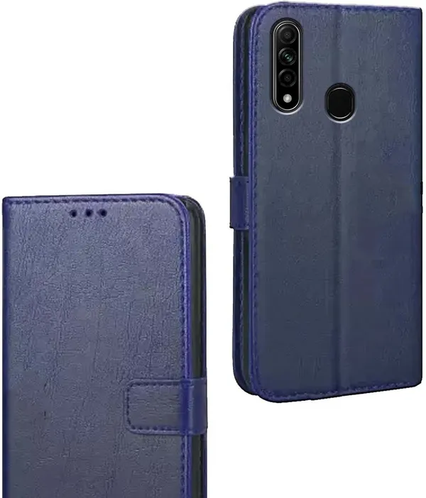 Blue_Artificial_Leather_Oppo_A31_(2020)_Flip_Cover