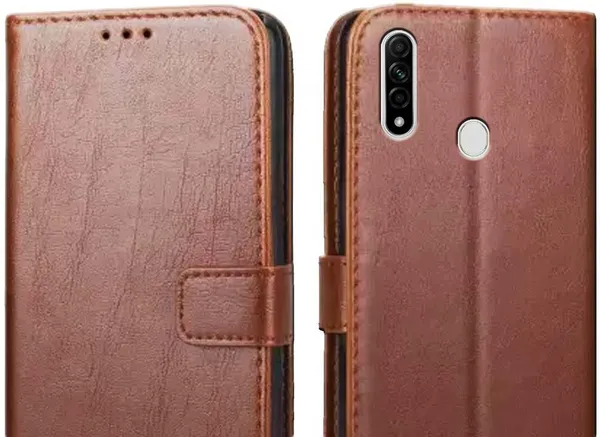 Brown_Leather_Oppo_A31_(2020)_Flip_Cover